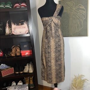 ASOS Brown One Shoulder Cocktail Sundress